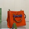 Diana Bolsa Bolsa de Luxo Bolsa Bolsa de Bambo de Luxo Bolsa de ombro laranja Brand Shop