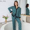 T081 2PCS PAJAMAS FEMMES SETS FEMME PAJAMA PARTIE SUMBRE V COUP DESIG