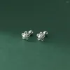 Stud Earrings LAVIFAM 925 Sterling Silver Small Hollow Synthetic Pearl Flower Ins Style Female Ear Jewelry