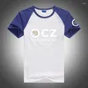 Camisetas masculinas de camisetas cz splicing estriado de manga curta solta verão ceska zbrojovka impressão casual confortável algodão design manir