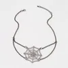 Chaînes Halloween Spider Web Collier Pendentif Chaîne Bijoux De Mode Punk Argent Couleur Accessoires En Gros Amis Cadeau Clavicule