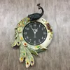 Wall Clocks European Color Peacock Clock Modern Fashion Living Room Personality Mute Digital Home Decoration Decor