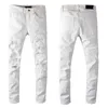 Designermarke Distress Ripped Jeans Slim Fit Denim Destroyed Denim Hip Hop Hosen für Männer Stickerei Patchwork Zerrissenes Motorrad Rissloch