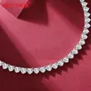 Kedjor 925 Silver Luxury Inlaid Heart-Shaped Moissanite Diamond Chain Romantic Gravity Elegant Temperament Lady's Halsband