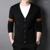 Sweaters voor heren Cardigan V Nek Hoge kwaliteit Lange mouw met één borsten met één borsten Business Casual Male 3xl
