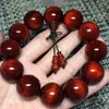 Strand Natural High Density Rosewood Old Bracelet Small Leaf Buddhist Beads Play Rosary