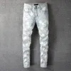 Hip Hop Mens Jeans Head Casual Long Pants Men Sportswear Jogger Tracksuit Causel Camouflage Stitching Trousers310c