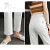 Kvinnors jeans 2023 rak fat för kvinnor Slim Elastic Soft 9point Pencil Pants Off White Vintage 230823