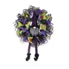 Decorative Flowers Halloween Wreath For Front Door Gnome Witch Artificial Festival Creepy Garland Horror Decoration Home