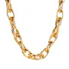 Chains European Trendy Punk Golden Metal Guba Thick Necklace For Women Statement Gold Color Chain Jewelry