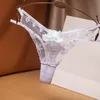 Briefs Panties Women Sexy Gstring Transparent Lace Embroidered Flower Lingerie Low Waist Temptation Underwear Ladies Seamless Thong 230824