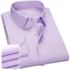 Chemises habillées pour hommes couleur unie affaires professionnelles coupe ajustée décontractée à manches longues chemise de vêtements