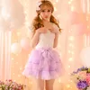 Röcke Prinzessin Sweet Lolita Candy Regen Sommer Frauen mit hoher Taille Long Abschnitte Gaze Rüsche C16ab6079