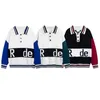 Rhude Heren Designer Y2k Hoodies Dames Amerikaanse Vintage Polo Hals Cashew Bloem Trui Casual Knitwear