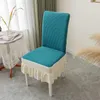 Copertina di sedie Cover Colo Colora abbinamento Gonna abbinata a due coloranti sedile domestica elastica