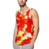 Men's Tank Tops Tie Dye Print Top Men Abstract Design Summer Workout Sportswear Oversize Sleeveless Shirts