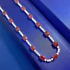 Charm Pigeon Blood Crystal Chain Clavicle Choker Necklace Promise Wedding Gift