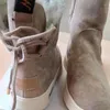 ブーツSWONCO WINTER FUR SNOW SHOES女性牛の皮のための本物の革の足首2023 FEMAKE