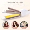 Curling Irons 2 in 1 Mini Portable Ceramic Hair Curler 28mm Iron Straightener Plates Wet Dry Dual Use Styling Tools 230823