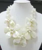 Choker White Seashell Pearl Flower Necklace 20 "