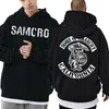 Sons of Anarchy SAMCRO DUBBEL SIDD PRINT HOUDIE SWEATSHIRT MÄNDE MODE DESIGN PUCKOVER MÄNLIGA FLEECE BOMULLHOUDIER