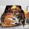 Couvertures Chat Blanc Noir Couleur Flanelle Polaire Couverture pour Lit Canapé Canapé Roi Couverture Pleine Grandeur Toute Saison Chaud Super Doux R230824