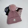 Designer hiver tricoté bonnet de laine chapeau femmes gros tricot épais chaud fausse fourrure pom bonnets chapeaux femme bonnet bonnet caps292l