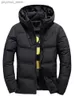 Hiver chaud hommes vestes manteau décontracté chaud col montant Puffer épais chapeau blanc canard Parka mâle noir hiver doudoune avec capuche Q230823