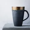Tazas de café pigmentado de estilo japonés, cerámica Retro, agua, tazas doradas y tazas, regalos de cumpleaños para amigos, uso doméstico hecho a mano
