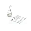 Dijksets Sets Decoratieve fruitbasis Sawan Holder Roestvrij staal bestek Salad dessert Fork koffielepel Roer theelepel theelepel tafelgerei