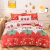 Conjuntos de roupas de cama Kuup Strawberry Conjunto de cama de dupla folha de dupla 34pcs lenço de cama conjunto de edredão queen king size conjuntos de edredom para casa para criança 230823