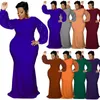 Plus Size Kleider Party Pailletten XL-5XL Herbst Langarm Reißverschluss voller Länge Kleider Abend Club Luxus Vestidos