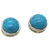 Stud Earrings Fashion Jewelry Malachite Round Art Women Men WB777