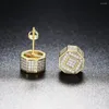 Kolczyki stadnonowe lodowe cyrkon o ośmiokąpieniu dla kobiet mężczyzn rock geometryczny kryształowy kolczyk bioder biżuterii