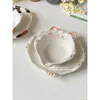 Plates Dinner Japanese Retro Hand Drawn Underglaze Color Household Vegetable Dessert Cake Ceramics Kitchen Tableware