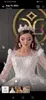 Gorgeous Glitter Wedding Dresses Bridal Gown Lace Applique Long Sleeves A Line Deep V Neck Sweep Train Custom Made Garden vestido de novia