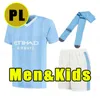 Ensemble complet 22/23 Haaland Soccer Jerseys Grelish Sterling Mans Cities Mahrez de Bruyne Foden Mendy Bernardo Phillips Rodrigo 2023 Gardien de but pour enfants