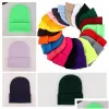 Feesthoeden Groothandel Snoep Kleur Muts Winter Gebreid Wollen Warm Buitensporten Elastisch Decor Slouchy Caps Dh0509 T03 Drop Del LL