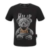 PLEIN BEAR T SHIRT Mens Designer Tshirts Brand Clothing Rhinestone PP Skulls Men T-SHIRT ROUND NECK SS SKULL Hip Hop Tshirt Top Tees 16608