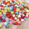 Bahçe Dekorasyonları 100 PCS Mini Ladybugs şekilli çıkartmalar Minyatür Süs Diy Peri Dekor Dropship