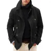 Herenjacks trendy mannelijke jas dubbele borstwasbare herfst winter mannen bovenkleding streetwear jacket voor dagelijkse slijtage