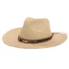 Cappello da cowboy bandanas per uomini donne western cowgirl sexy brima brim estate berretto jazz berpasce unisex vacanza beach sunhat