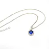 Hanger kettingen charmante zonnebloemwater drop ketting dames bruiloft verloving blauw kristal zirkoon kraag feest sieraden cadeau