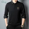 Herenpolo's Poloshirt met knoopkraag voor herenmode T-shirt met lange mouwen 230823