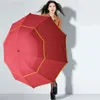 Paraplu's 130 cm groot formaat dubbele laag paraplu vrouwen regen winddicht vouwen buiten golf parasol voor mannen zakelijk