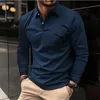 Mens Polos Spring and Autumn Casual Long sleeved Polo Shirt Office Fashion Collar Tshirt Breathable 230823