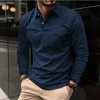 Polos para hombre Primavera y otoño Camisa polo informal de manga larga Camiseta con cuello de moda para oficina Transpirable 230823