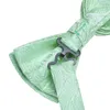 Cravates d'arc Menthe Herbe Teal Green Soie Mens Cravate Hankerchief Boutons de manchette Set Pré-attaché Papillon Noeud papillon pour les affaires de mariage masculin