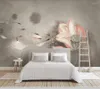 壁紙Papel de Parede Chinese Style Vintage Ink Lotus 3D Wallpaper Mural Living Room Sofa TV Wall Bedroom Papers Home Deocr