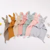 30 cm Nyfödd våffla stickad säkerhetsfilt kanin Animal Baby Wrap Muslin Swaddle filtar mjuka andningsbara barn täcke